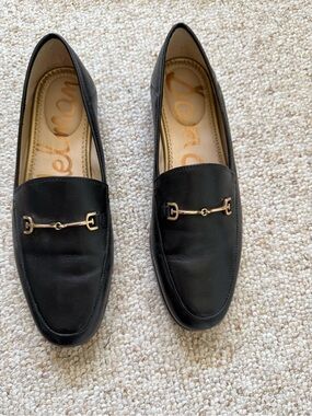 Sam Edelman Black Leather Loafers Loraine